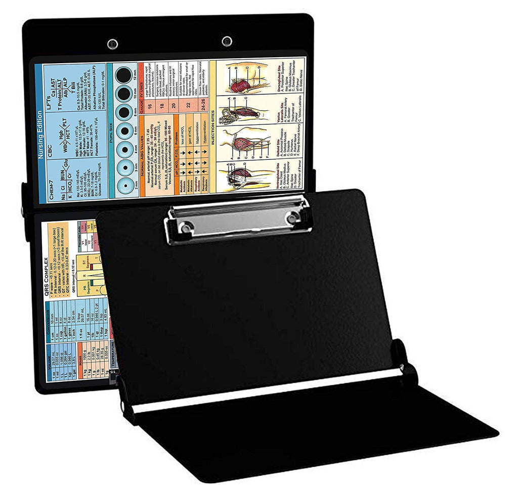 PoneyChoice Aluminum Clipboard Medical Edition Black Foldable Clipboard Letter Size