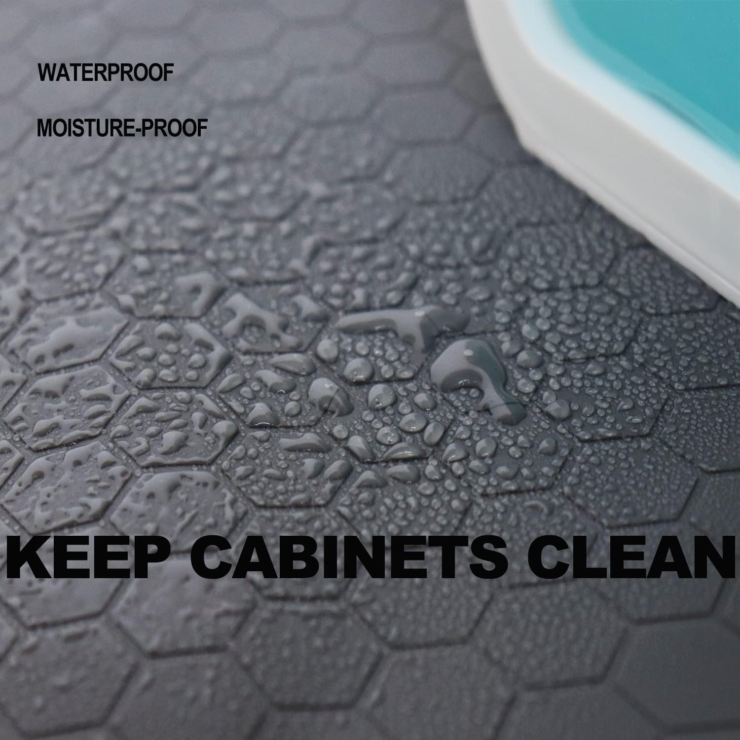 CATECASE Under Sink Mat, 22'' x 22'' Under Sink Mats for Kitchen, Waterproof Silicone Under Sink Liner Drip Tray, Sink Cabinet Protector Mats for Kitchen (Grey)