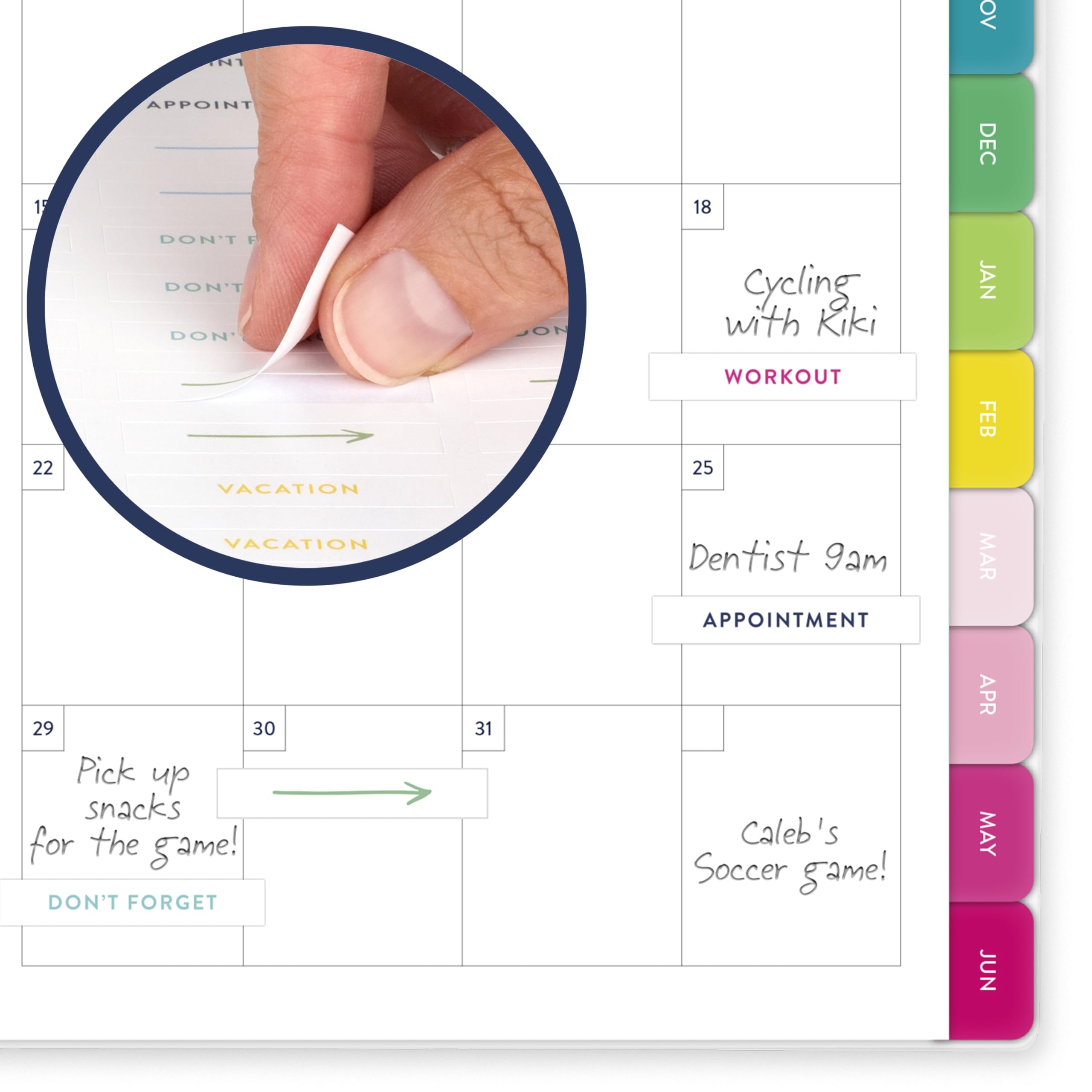 AT-A-GLANCE Planner 2026-2027 Weekly & Monthly Academic 12-Month July-June, 5-1/2" x 8-1/2", Simplified by Emily Ley, Happy Stripe (EL49-200A)