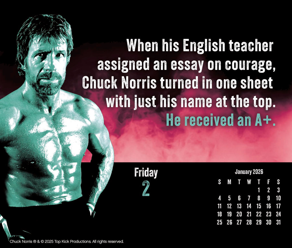 2026 Chuck Norris Day-at-a-Time Box Calendar