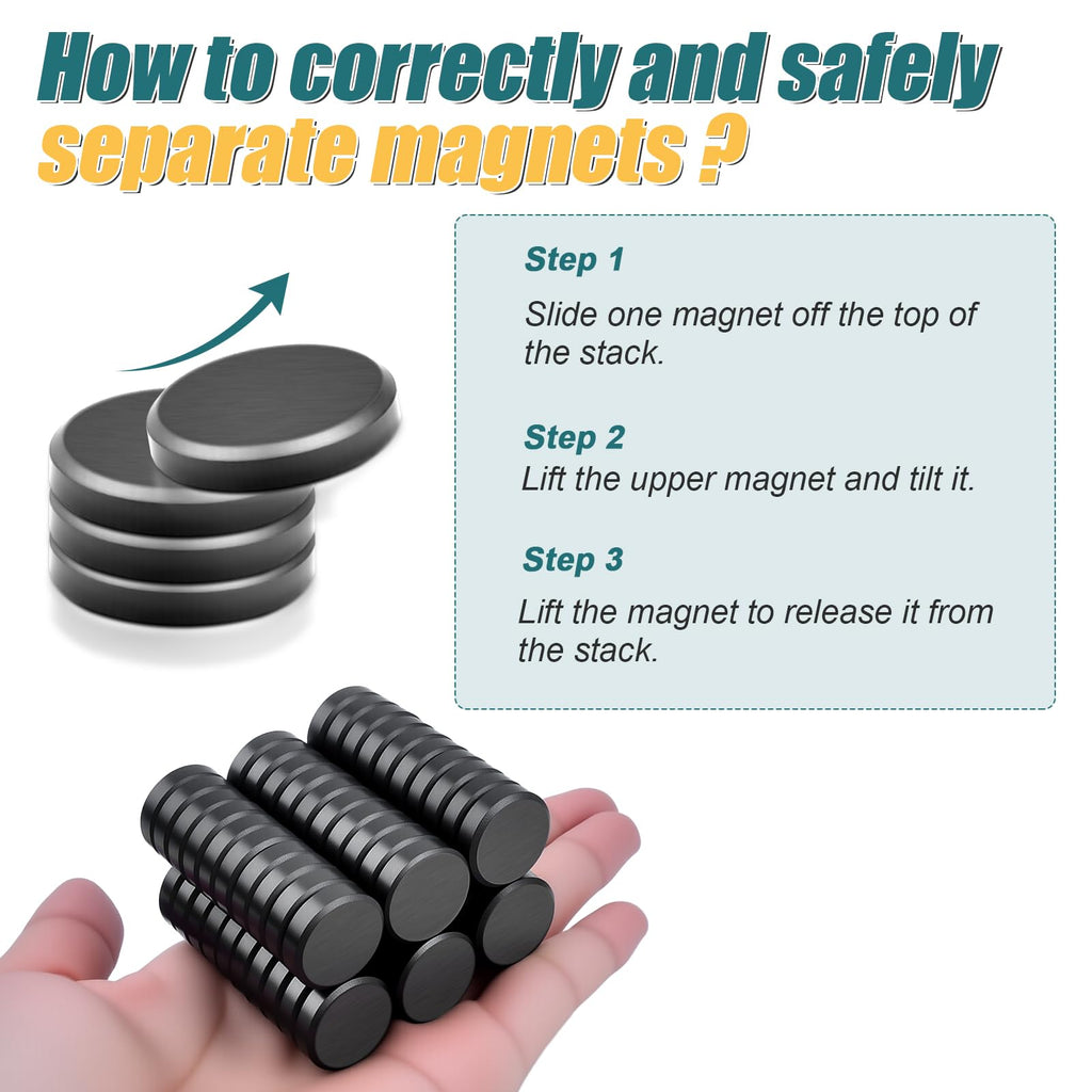 MAGXCENE 100 Packs Ceramic Disc Magnets, 10x3 mm Round Disc Magnets for Crafts, Fridge, Flat Circle Ferrite Industrial Magnet