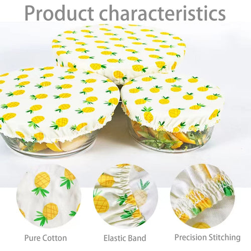 10 Pieces 5 Size Bowl Covers Reusable Elastic Food Storage Cover Stretchy Fabric Cloth Bowl Covers Dish Covers Dough Covers for Resting for Food, Fruits, Leftover (Summer Style)