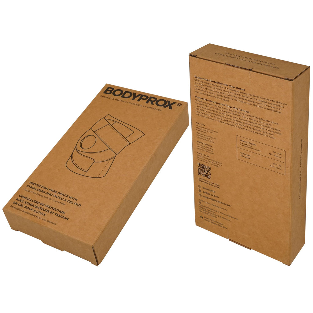 Bodyprox Knee Brace with Side Stabilizers & Patella Gel Pads for Knee Support(Large)