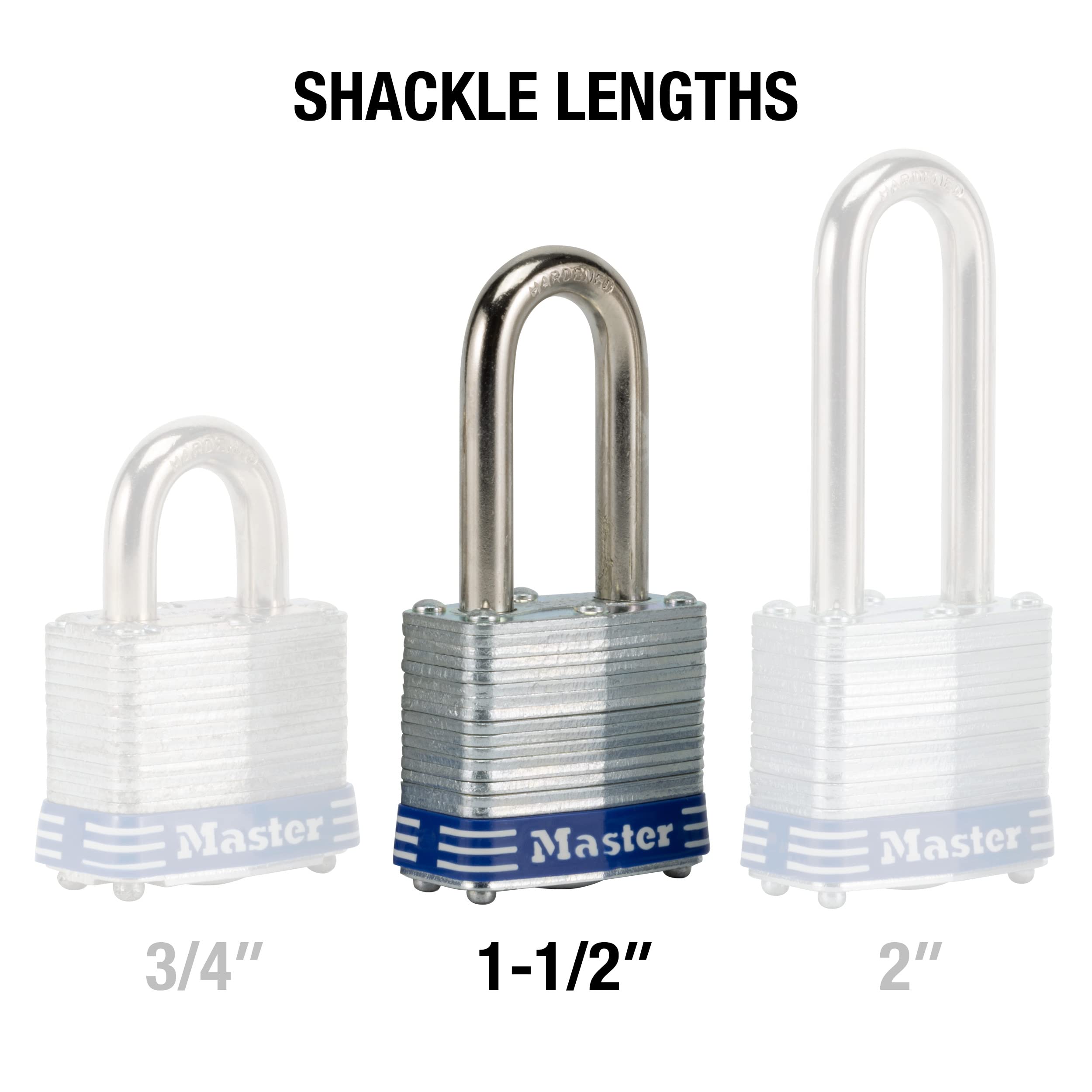 Master Lock 3TRILF Keyed-Alike Padlock, 1-1/2-inch Shackle, 1-9/16-inch Wide, 3-Pack