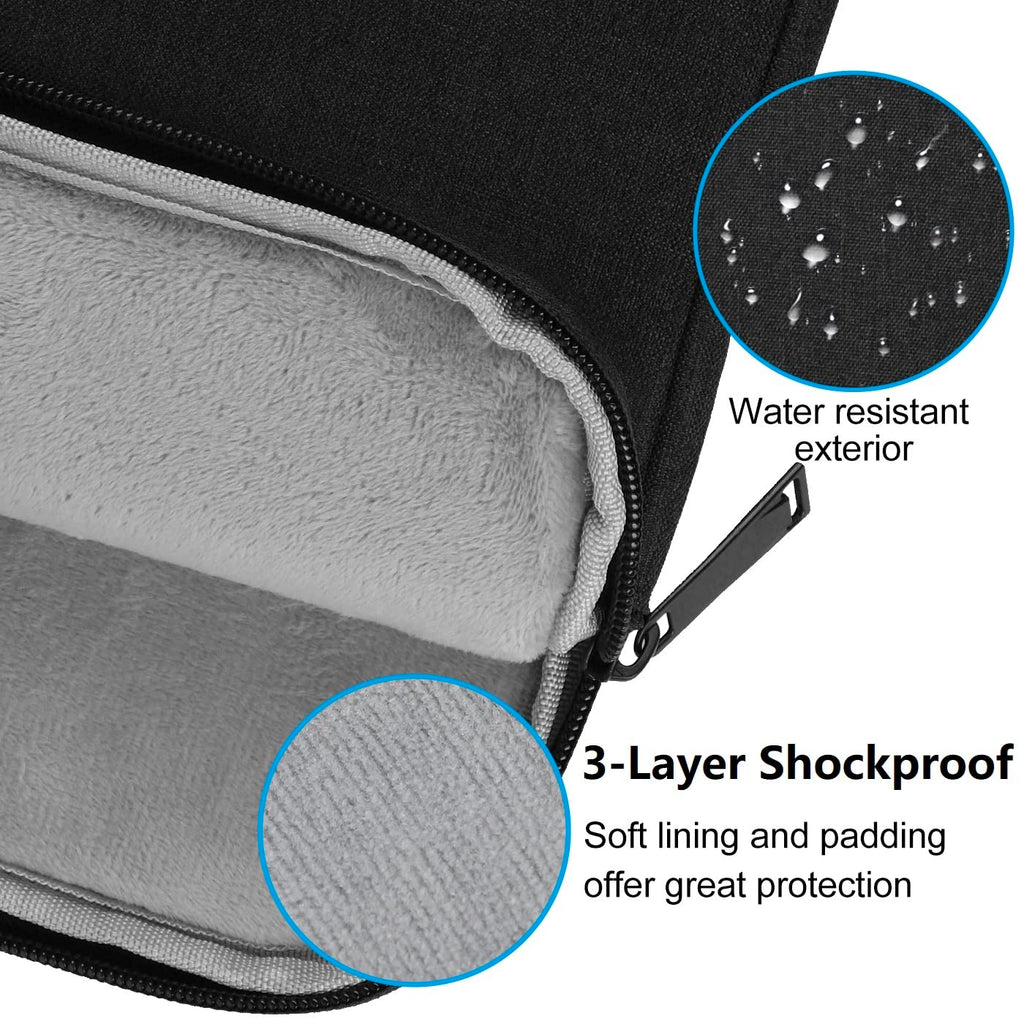Chelory 15.6 Inch Laptop Sleeve for 16 Inch MacBook Pro Max 2019-2024, 15.6 16 Inch Ultrabook Notebook Computer Protective Cover Case, Shockproof Water Resistant Handbag Carrying Bag, Black