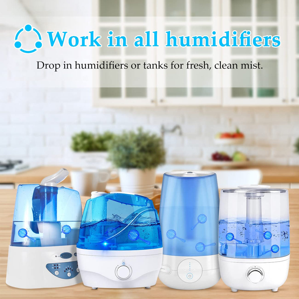 12Pack Humidifier Cleaner,Fish Tank Cleaner,Demineralization Cleaning Ball,Compatible with Vicks, LEVOIT Warm and Cool Mist Humidifiers,Purifies Water,Prevents Hard Water Build-Up,Humidifier Filter