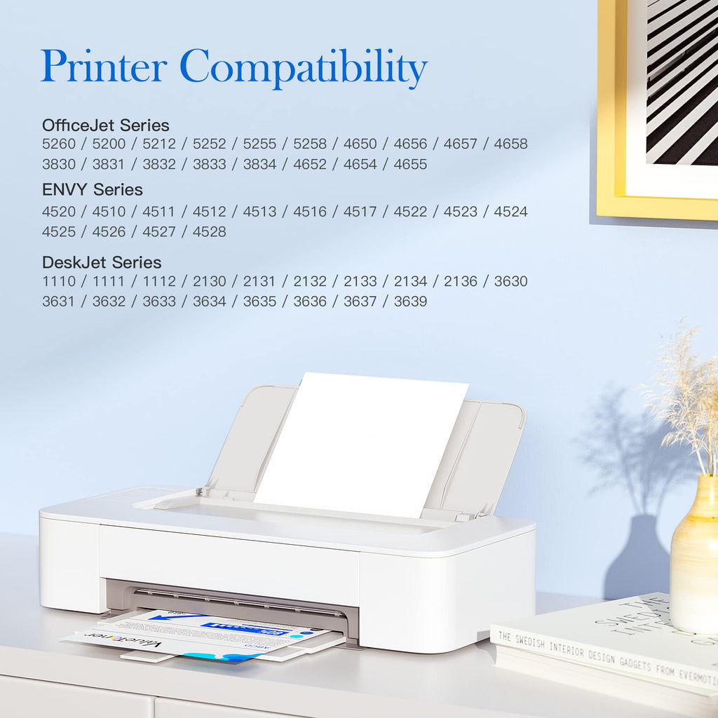 Valuetoner 63XL Black Ink Cartridge Compatible for HP Ink 63 XL 63XL Work for HP Envy 4520 4512 Officejet 3830 4650 4655 4652 5258 5255 5252 5222 5255 Deskjet 1112 2130 2132 3630 3632 3830 Printer