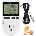 XIBETEO Digital Thermostat Outlet Plug Temperature Controller, Thermostat Reptile -40°C~120°C Hating Cooling Timing Plug with 1.7m Sensor for Greenhouse Incubator Brewing Terrarium 120V 15A 1800W