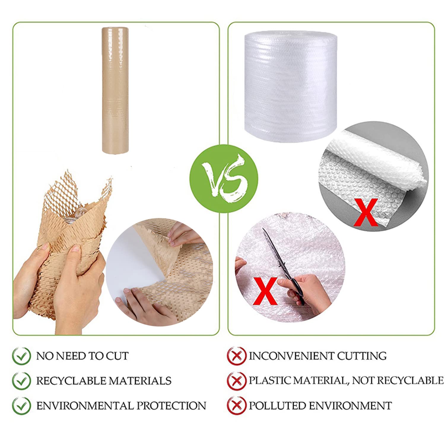 Honeycomb Packing Paper,12" W x 100' L Packing Paper for Moving,Products & Gifts Honeycomb Wrapping Paper,Recyclable and Biodegradable Shipping Packing Materials with 10 Fragile Sticker Labels