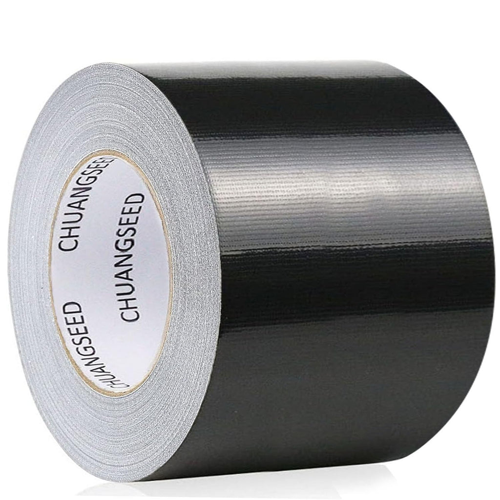 CHUANGSEED 1Roll Multi-Purpose Tape Black Heavy Duty Duct Tape 3Inches X 55Yds Wide Tape Strong Duct Tape Residue Free for Crafts and Repair Black Duct Tape