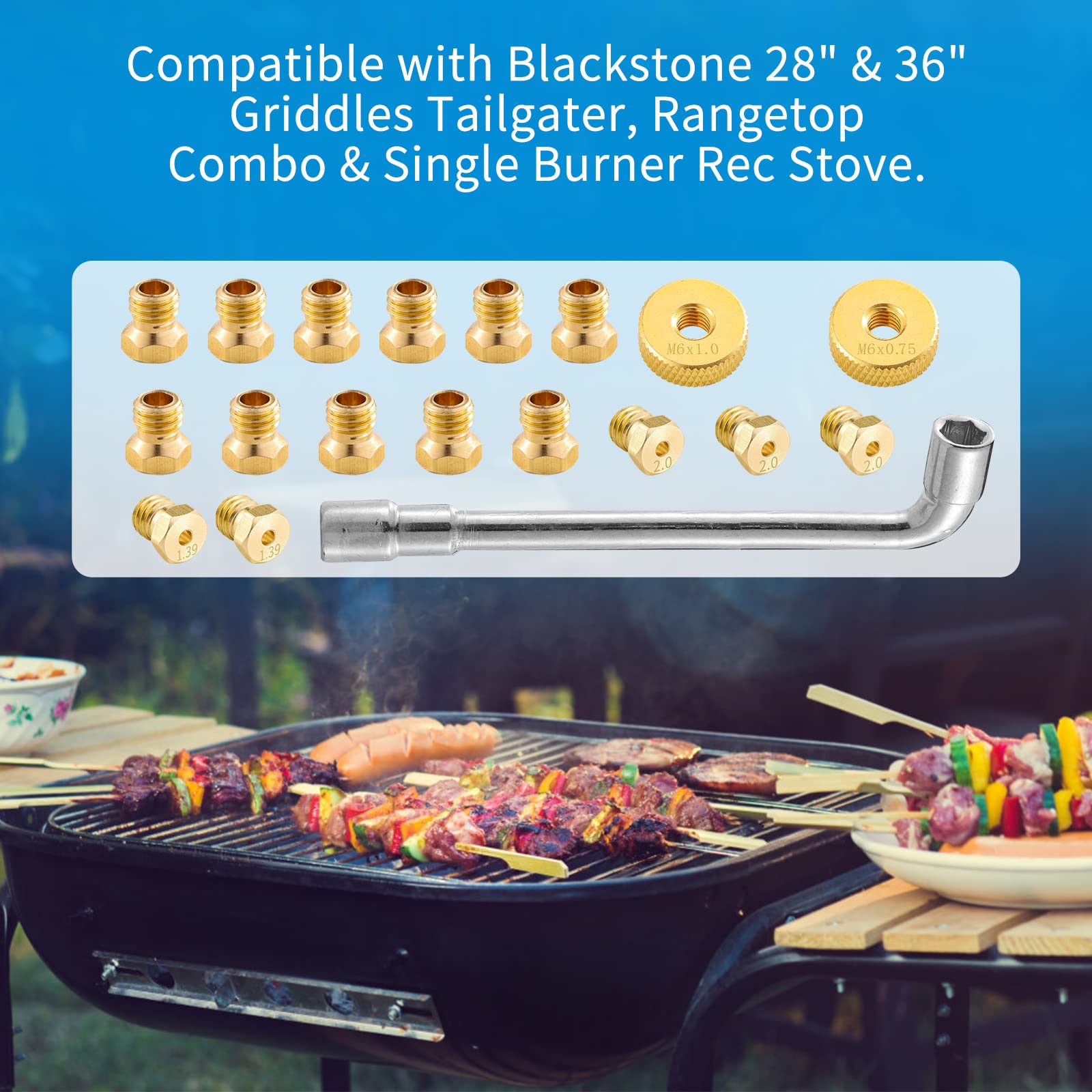 Natural Gas Orifices Nozzle Conversion Kit, Propane to Natural Gas Conversion Kit, Compatible with Blackstone 28" & 36" Griddles, Rangetop Combo, Tailgater