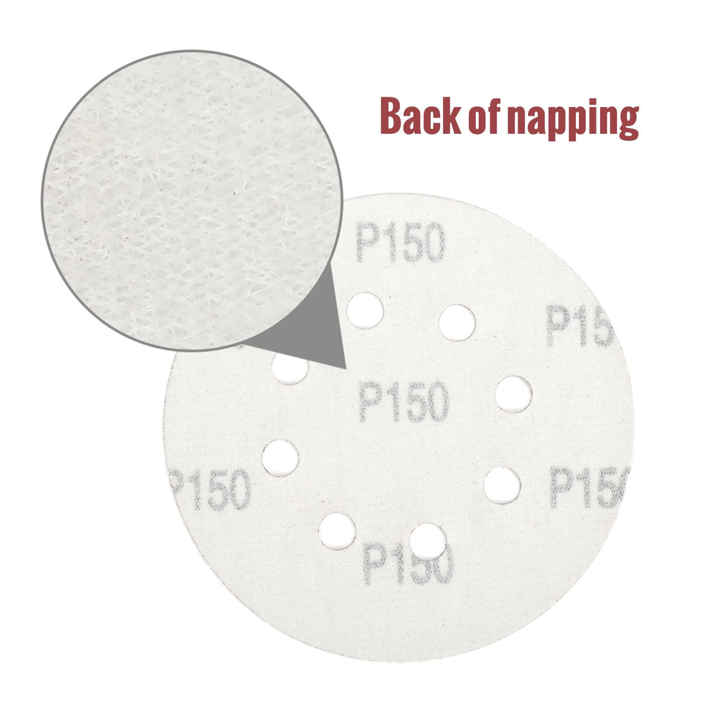 WORKPRO 150 PCS 5 Inch Sanding Discs, Hook and Loop Sandpaper Set, 10 Assorted Grits Including 60, 80, 100, 120, 150, 180, 240, 320, 400, 600, Round Sander Pads for Random Orbital Sander