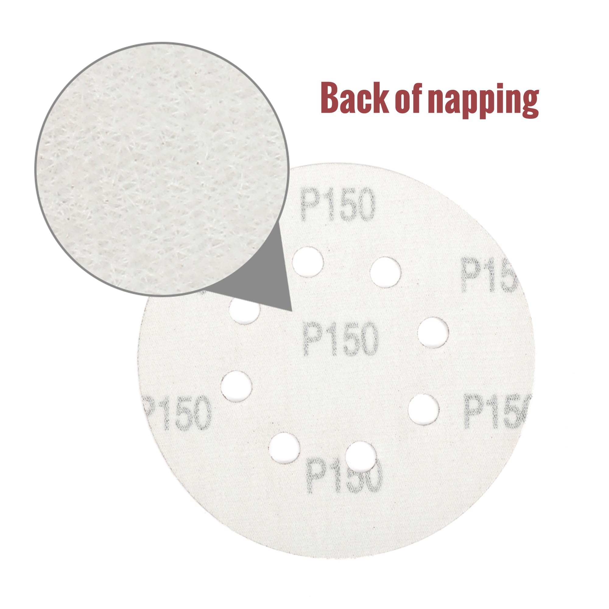 WORKPRO 150 PCS 5 Inch Sanding Discs, Hook and Loop Sandpaper Set, 10 Assorted Grits Including 60, 80, 100, 120, 150, 180, 240, 320, 400, 600, Round Sander Pads for Random Orbital Sander