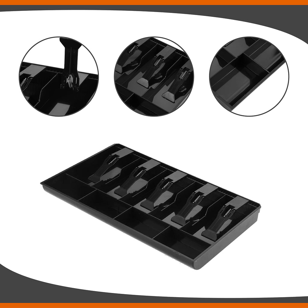 Cash Register Drawer, Insert Tray Five Grids Cash Organize Drawer Register Insert Money Tray Cashier Tidy Storage Cashier Box