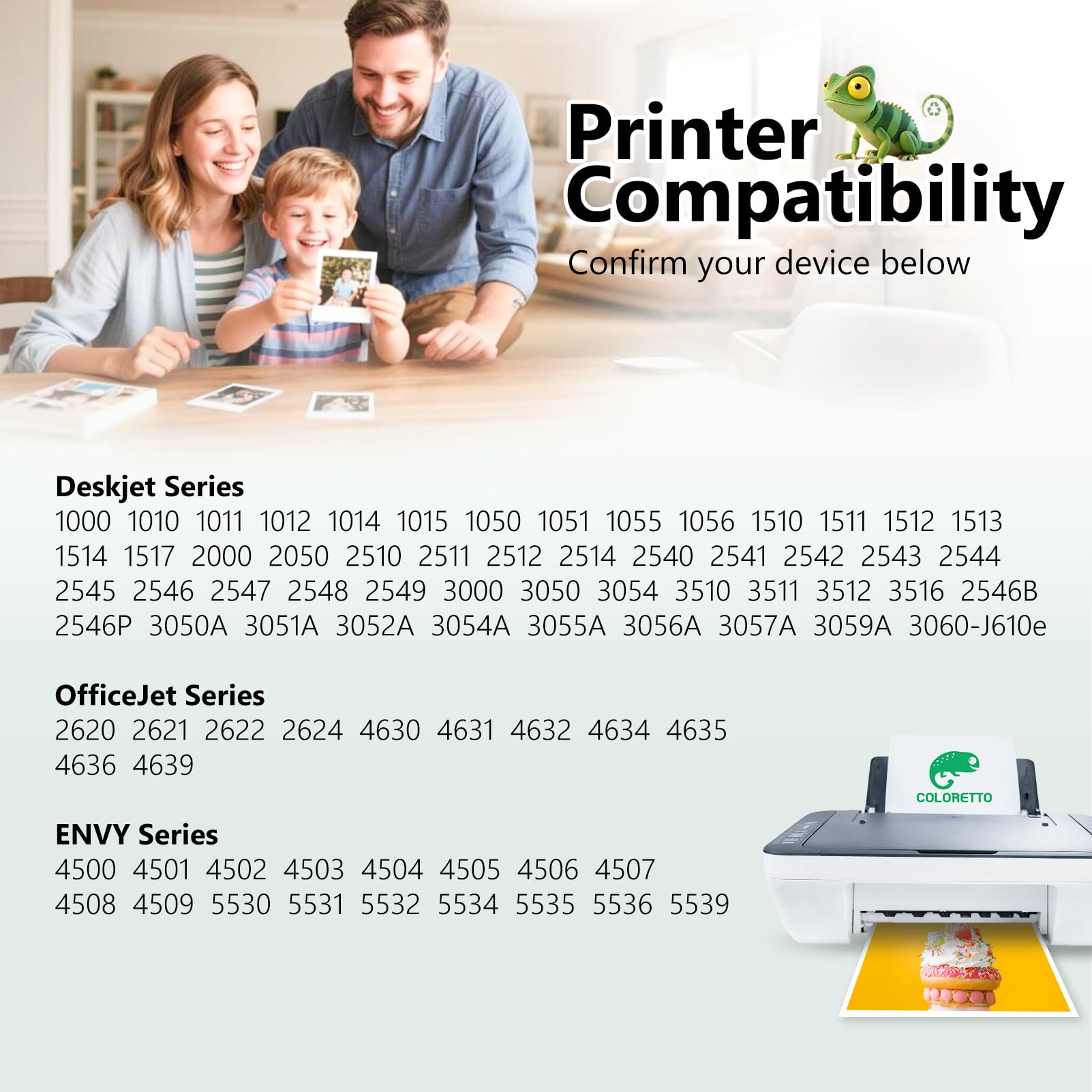 COLORETTO 61XL Black Ink Cartridges for HP Envy 4500 Ink Envy 5530 5531 4501 4502 Officejet 4630 4632 2620 2621 Deskjet 1000 1010 2512 2540 2542 Printer Remanufactured hp 61 XL hp61 xl61 Noir 2-Pack