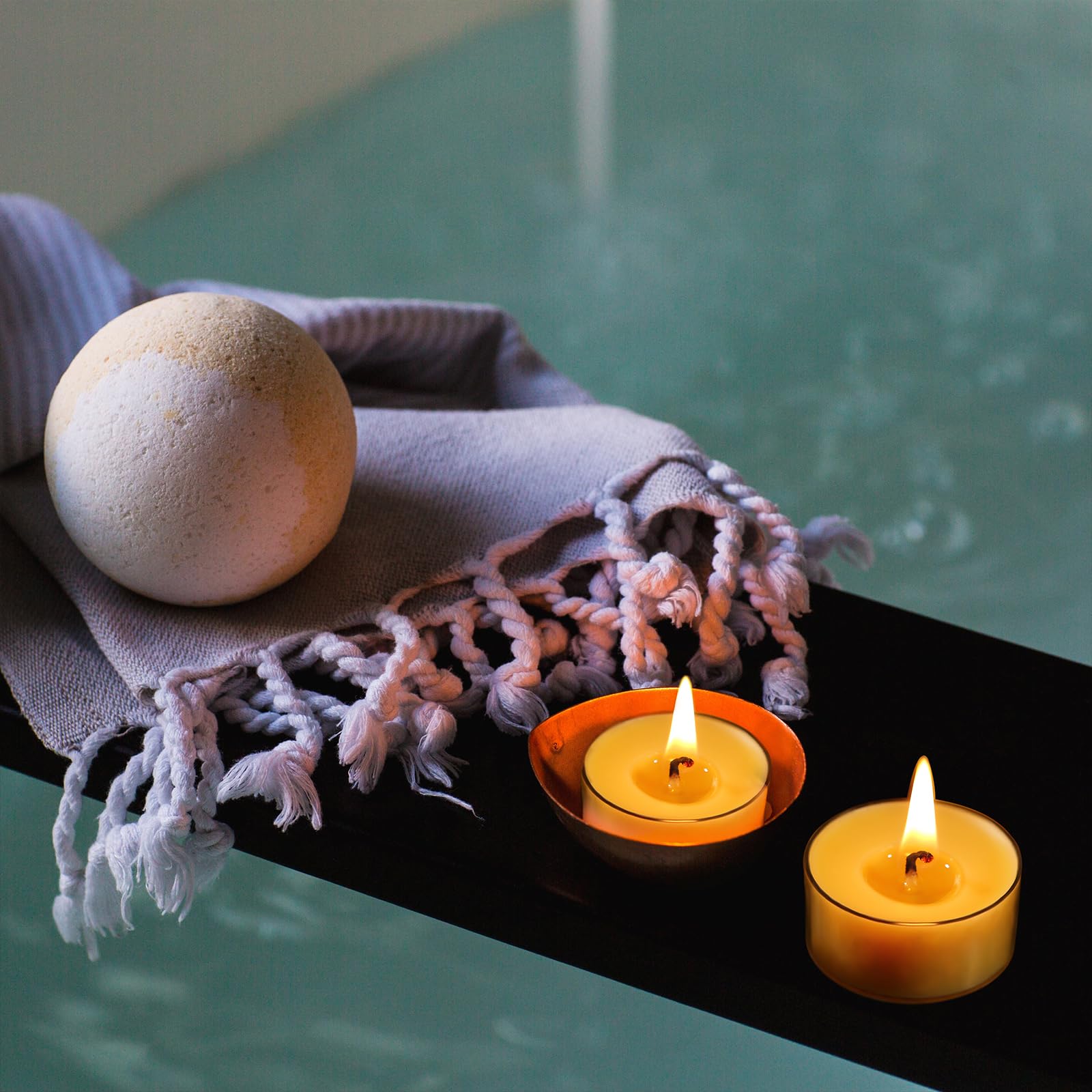 Pure Beeswax Tealight Candles-16 Pack - Handmade Natural Beeswax Tea Candles in Clear Cup | 4 Hour Extended Burn Time | Smokeless Beeswax Candles | for Home Deco, Fragrance, Relax