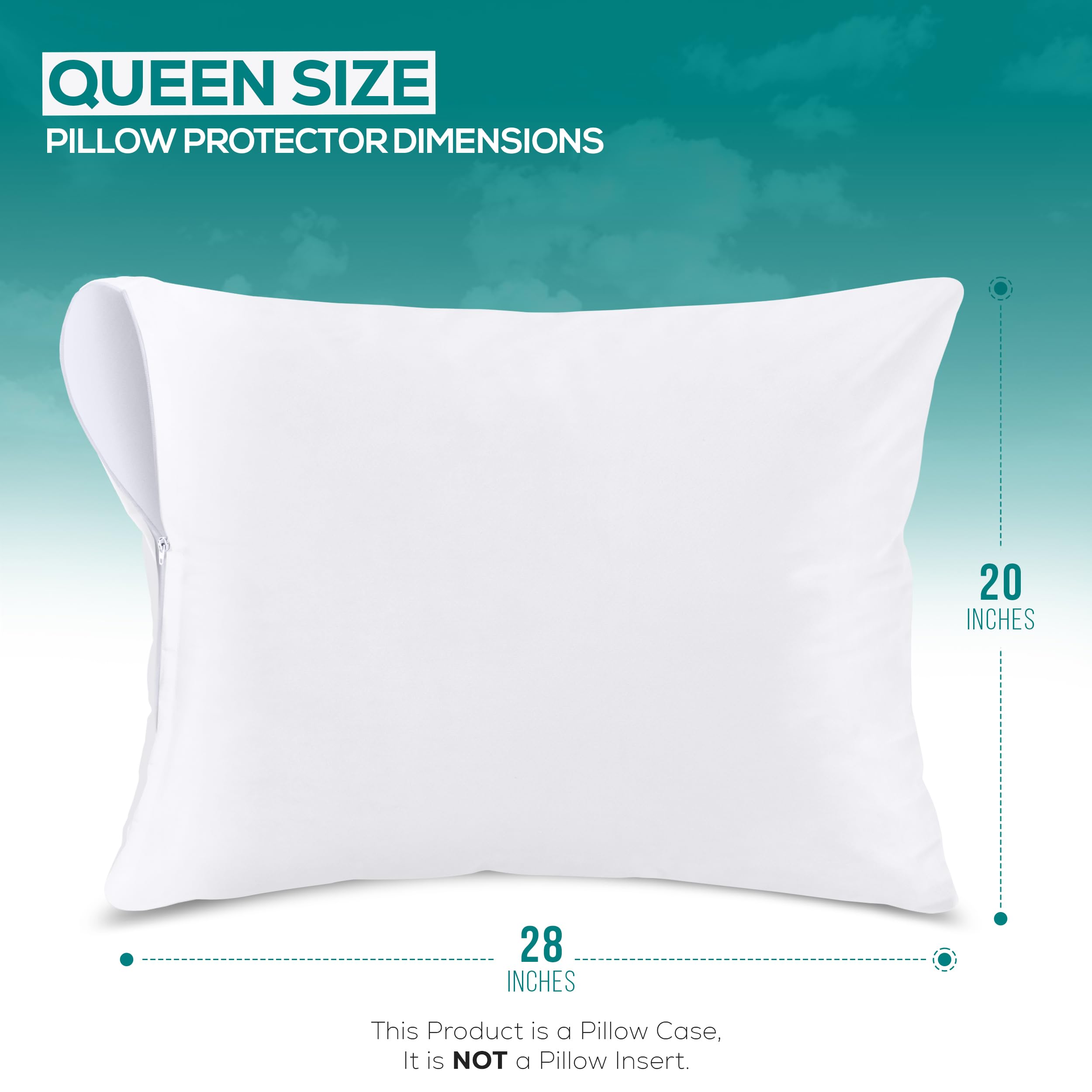 Utopia Bedding Set of 4 Waterproof Pillow Protectors with Zipper Queen Size (White), Ultra Soft Pillow Covers, Bed Bug and Dust Mite Proof Pillow Encasements, Moisture Wicking Pillow Cases