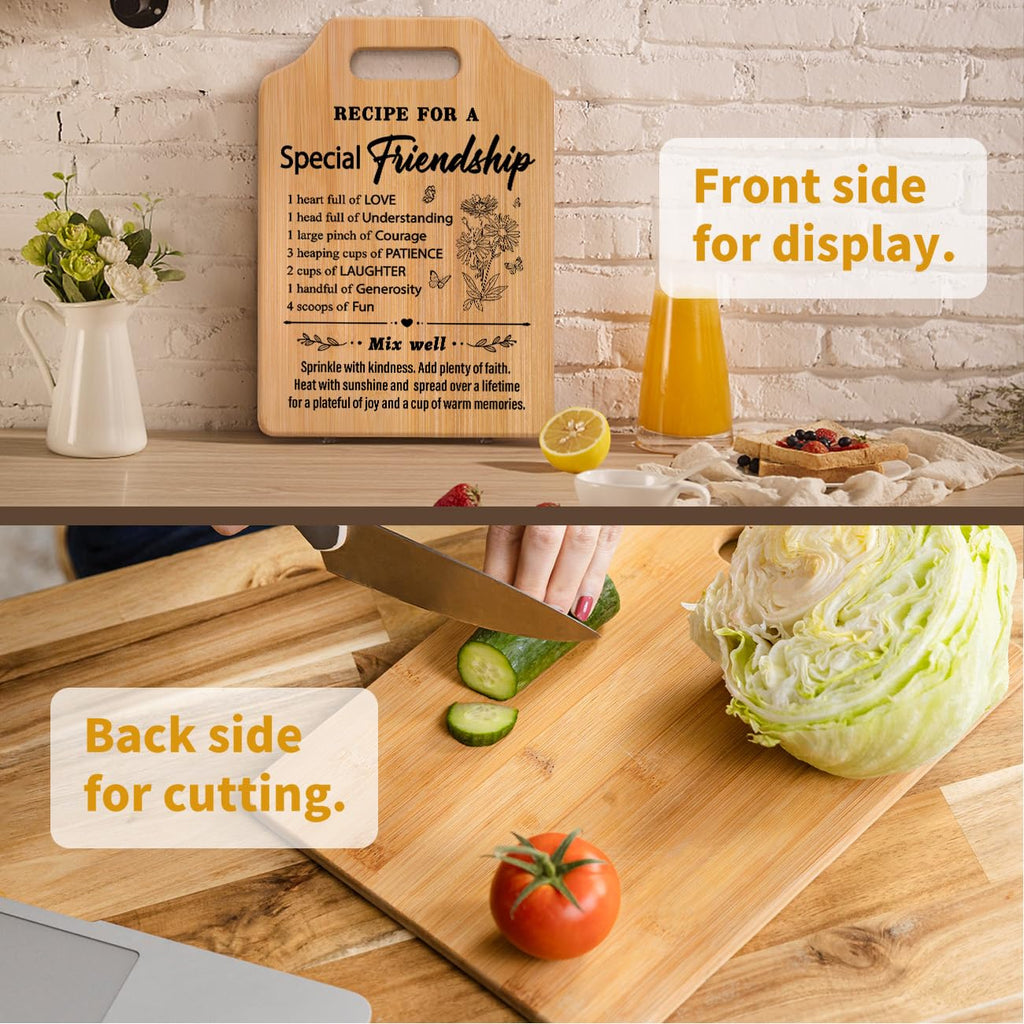 Milcier Birthday Gifts Women Friendship, Unique Bamboo Cutting Board for Best Friend, BFF, Bestie Gifts for Woman Birthday