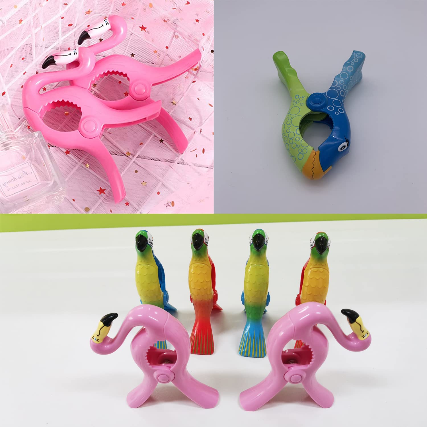 Paifeancodill Creative Beach Towel Clips, 4 Pcs Clownfish Towel Clips for Beach Chairs Plastic Lounge Chair Towel Clips, Beach Chair Clips, Pool Clips for Lounger, Lounge Chair(Blue+Orange Clownfish)