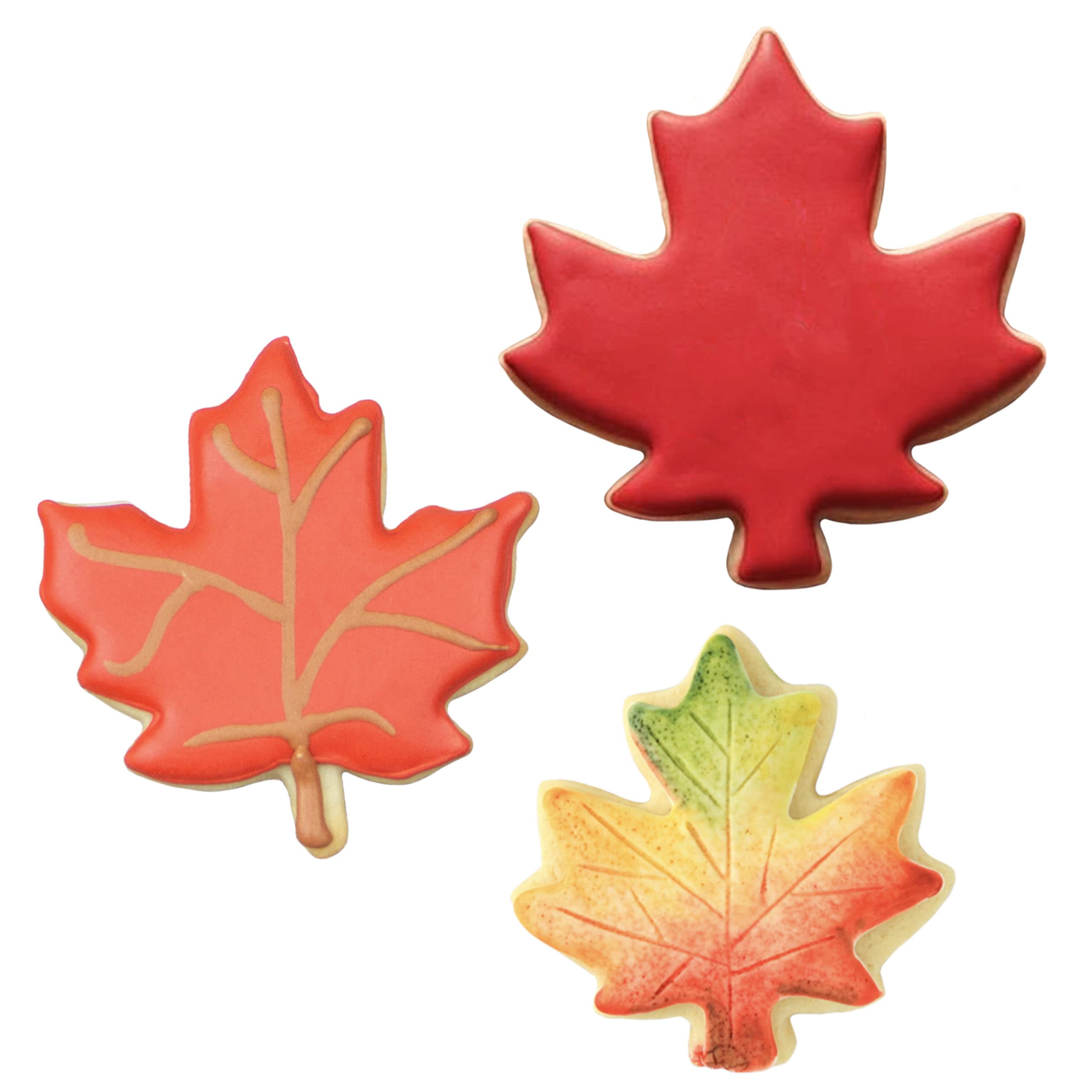 Maple Leaf Cookie Cutters 3-Pc. Set Made by Ann Clark, 3", 3.25", 4"