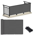 LOVE STORY 3' x 10' Dark Grey Balcony Privacy Screen Fence Cover, HDPE Material UV Protection Weather-Resistant,Shield for Deck, Patio,Backyard,Outdoor Pool,Porch,Railing