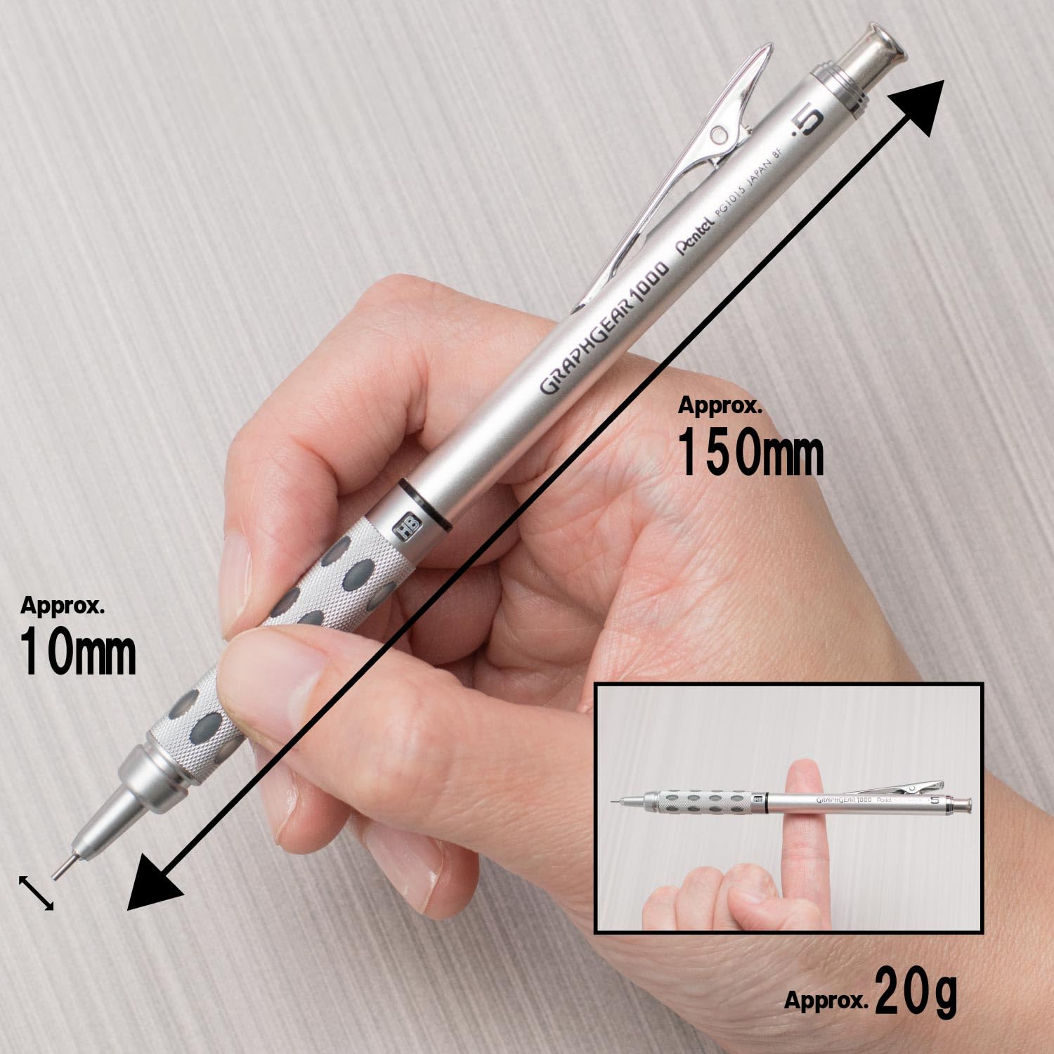 Pentel GraphGear 1000 Premium Mechanical Drafting Pencil Set with Refill Leads and Refill Erasers, Retractable, For Students, Architects, Engineers, Artists, 0.5mm Medium Point, 1 Pack