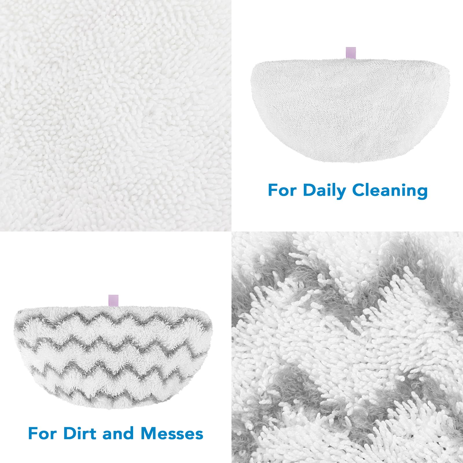 Steam Mop Pads for Bissell Powerfresh Steam Cleaner 1940 1806 1544 1440 19402 19404 19408 19409 1940A 1940F 1940Q 1940T 1940W 2075A 2685A Microfiber Replacement Pad Reusable Washable - 6 Packs