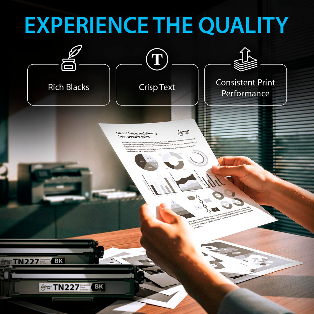 Smart Ink Compatible TN227 High Yield Toner Cartridge (2 Black Combo Pack) Replacement for Brother TN-227 TN-223 TN223bk TN227bk to use with MFC-L3770CDW HL-L3290CDW HL-L3270CDW MFC-L3710CW HL-L3210CW