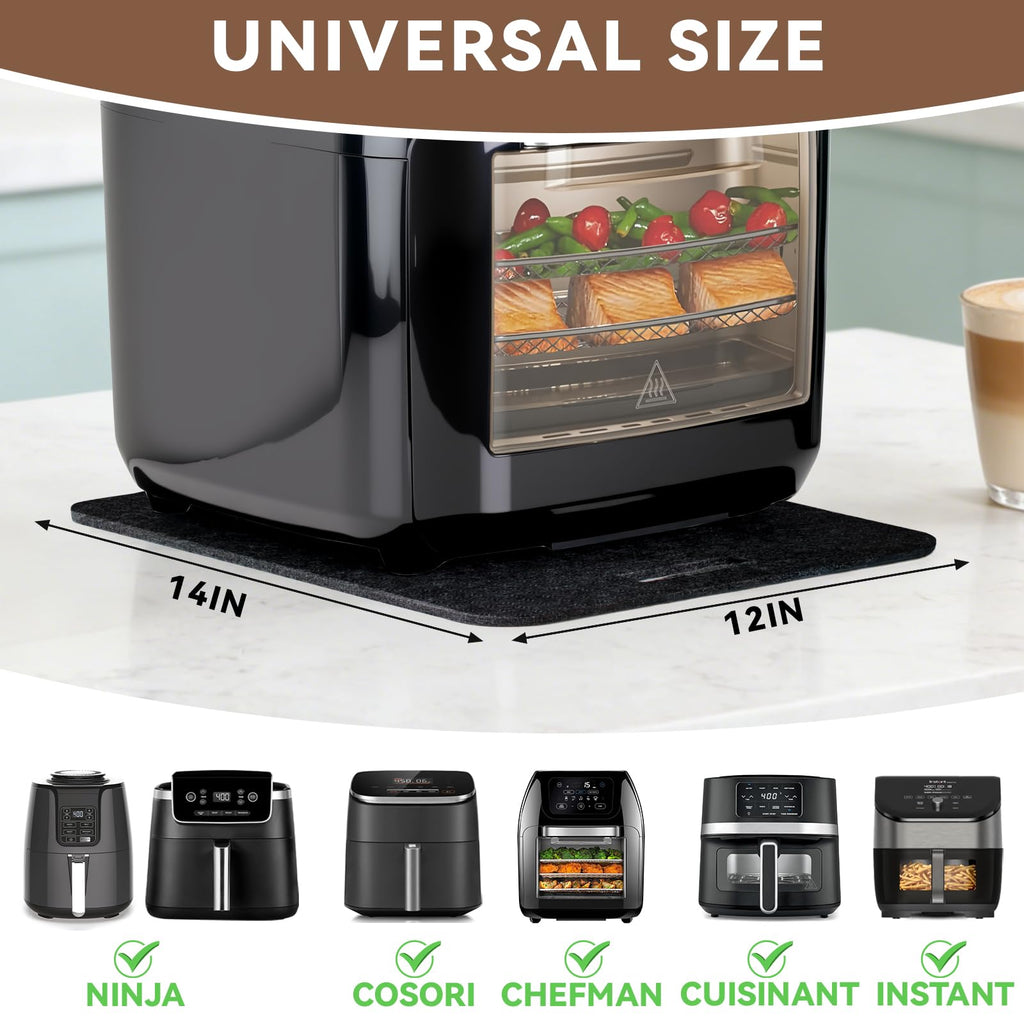 Heat Resistant Mat for Air Fryer with Sliding Function, 2 Pcs 12*14 in Heat Resistant Pad Sliding Caddy Countertop Protector Mat Compatible with Cosori Air Fryer 5 QT 5.8 Qt, Ninja Air Fryer