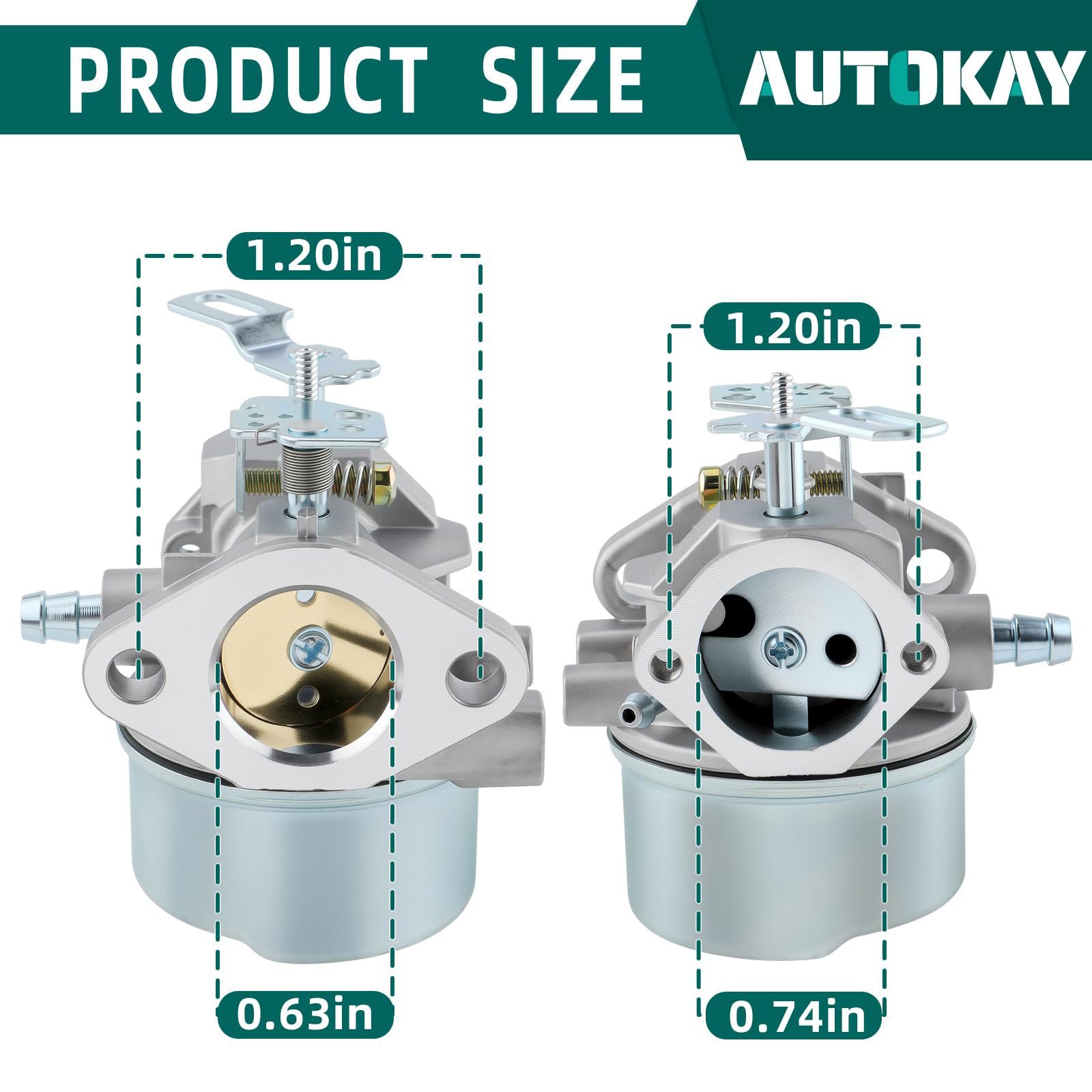 AUTOKAY 640349 Carburetor Compatible with Tecumseh 8HP 9HP 10HP Snow Blower HMSK80 HMSK85 HMSK90 LH318A LH358SA Replaces 640052 640054 640058 640058A