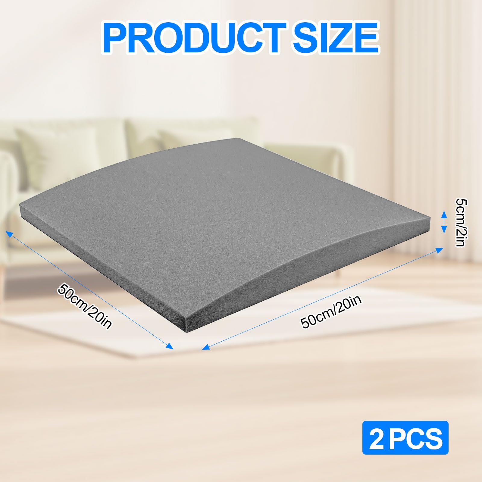 Couch Cushion Support & Sofa Cushion Support - High Density Foam Repair Pad for Sagging Couches, Curved Structure Pressure Distribution, Trimmable Design (Gray Curved-2pcs)