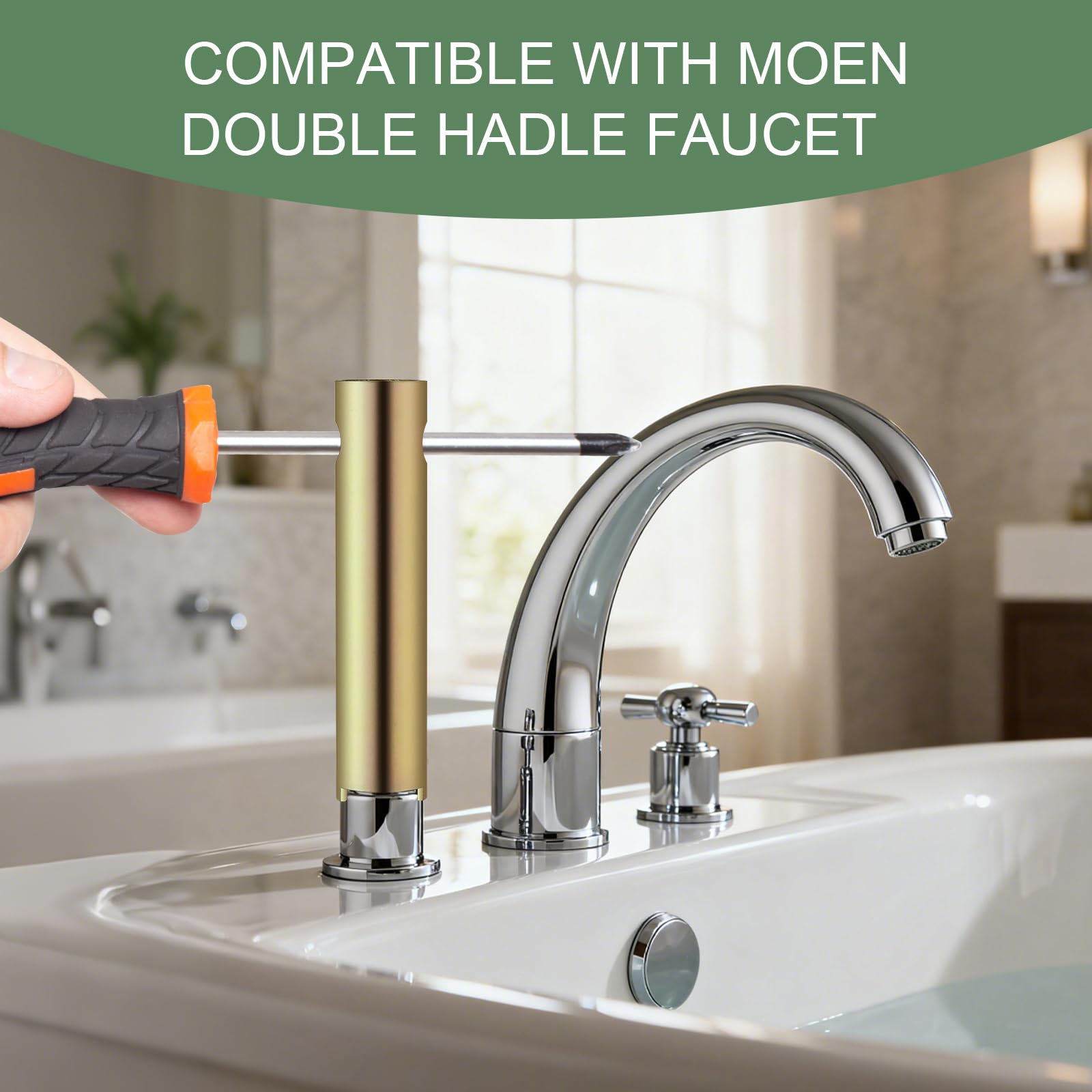 1224 Replacement Cartridge Kit for Moen Two Handle Faucets,Faucet Cartridge Replacement Bathtub Valve Repair with Retainer Removal Tool