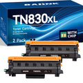 BAIINK Compatible TN830XL TN830 Toner Cartridges Replacement for Brother TN830XL TN830 XL Toner use with HL-L2460DW DCP-L2640DW HL-L2405W HL-L2400D HL-L2480DW MFC-L2820DW Printer (2 Black)