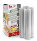 Starfrit Vacuum Sealer Rolls – 4 Rolls 11"x20" (28cm x 610cm) – BPA Free – Airtight Seal for Food Preservation, Sous Vide Cooking, Freeze-Dried Meals – Compatible with Most Vacuum Sealers