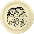 50-Pack 9" Ivory Baby Shower Paper Plates with Fanily Print