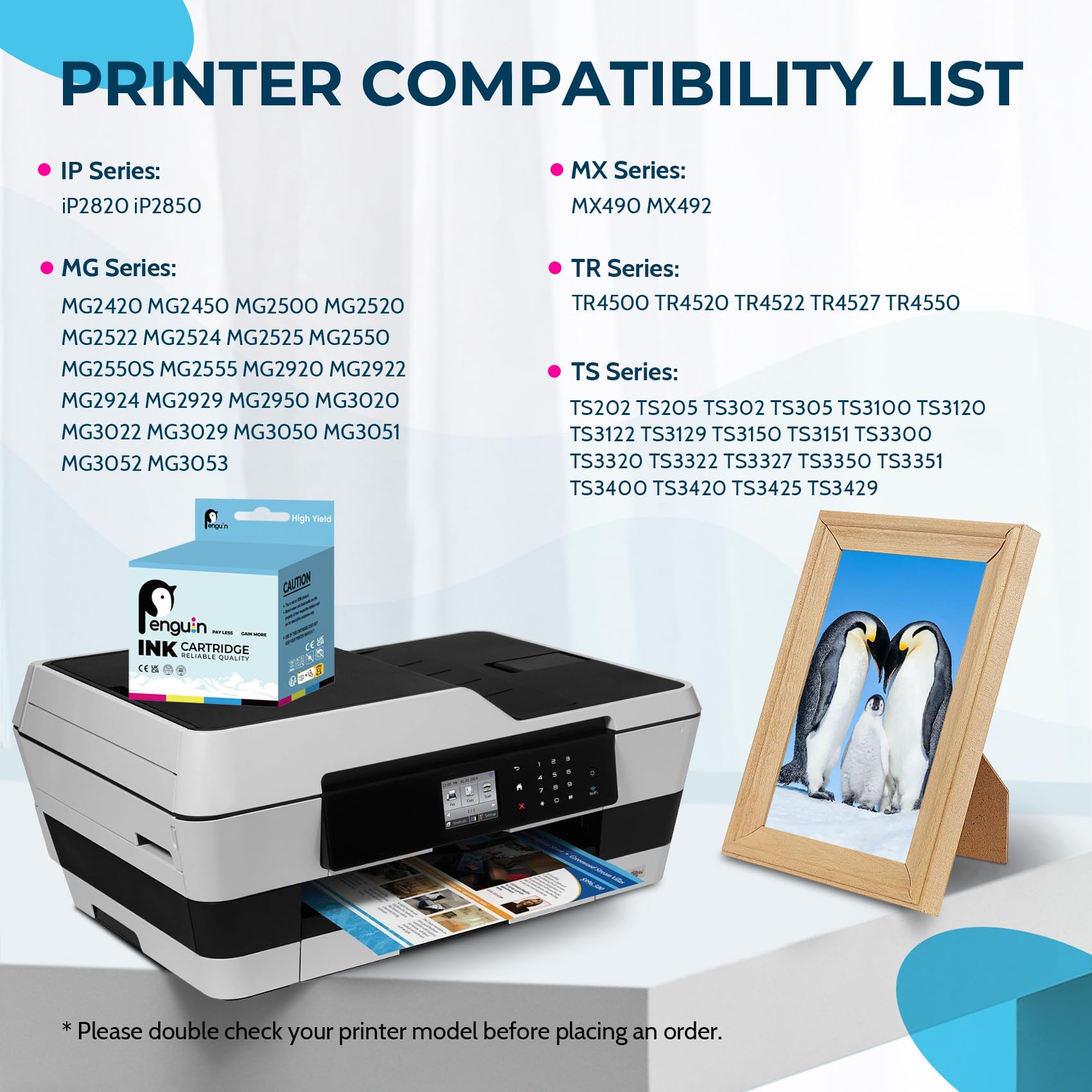 Penguin 245 XL 246 XL Remanufactured Printer Ink Cartridge for Canon PG-245XL CL-246XL PIXMA TS3400 TS3420 TS3425 TS3429TR4500 TR4520 MG2522 TS3100 TS3300 TS3320 TS3322 Printer Ink Black and Color