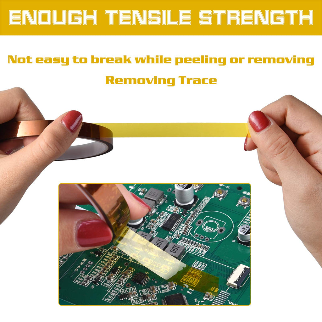 TUPARKA Heat Tape for Heat Press Resistant Temperature Polyimide Tape,Ideal Solution for Heat Transfer,Sublimation,Heat Vinyl Press,3D Printing Electronics,Soldering,Circuit Board and More(12 Rolls)