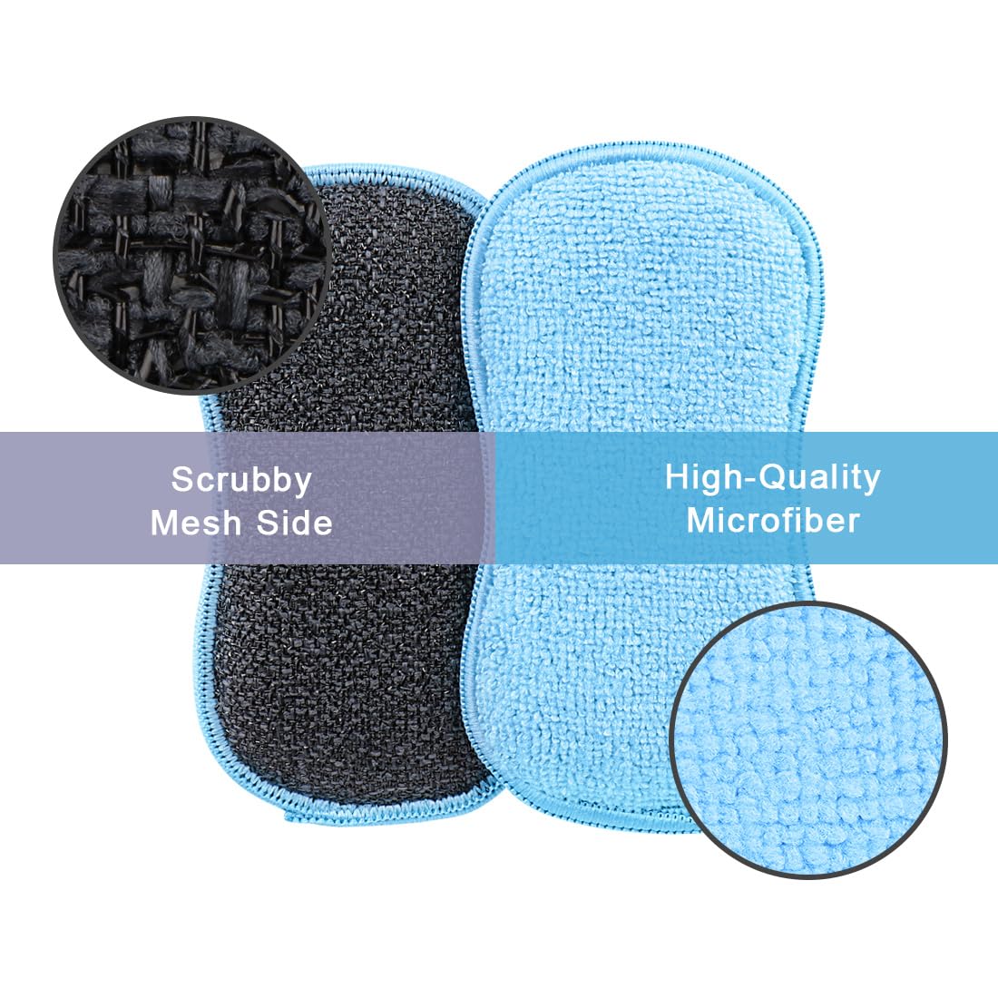 HOMEXCEL 12 Pack Multi-Purpose Scrub Sponges Kitchen, Dish Sponge, Non-Scratch Microfiber Sponge for Efficiently Cleaning Dishes, Pots, and Pans, and More (Multicolor)
