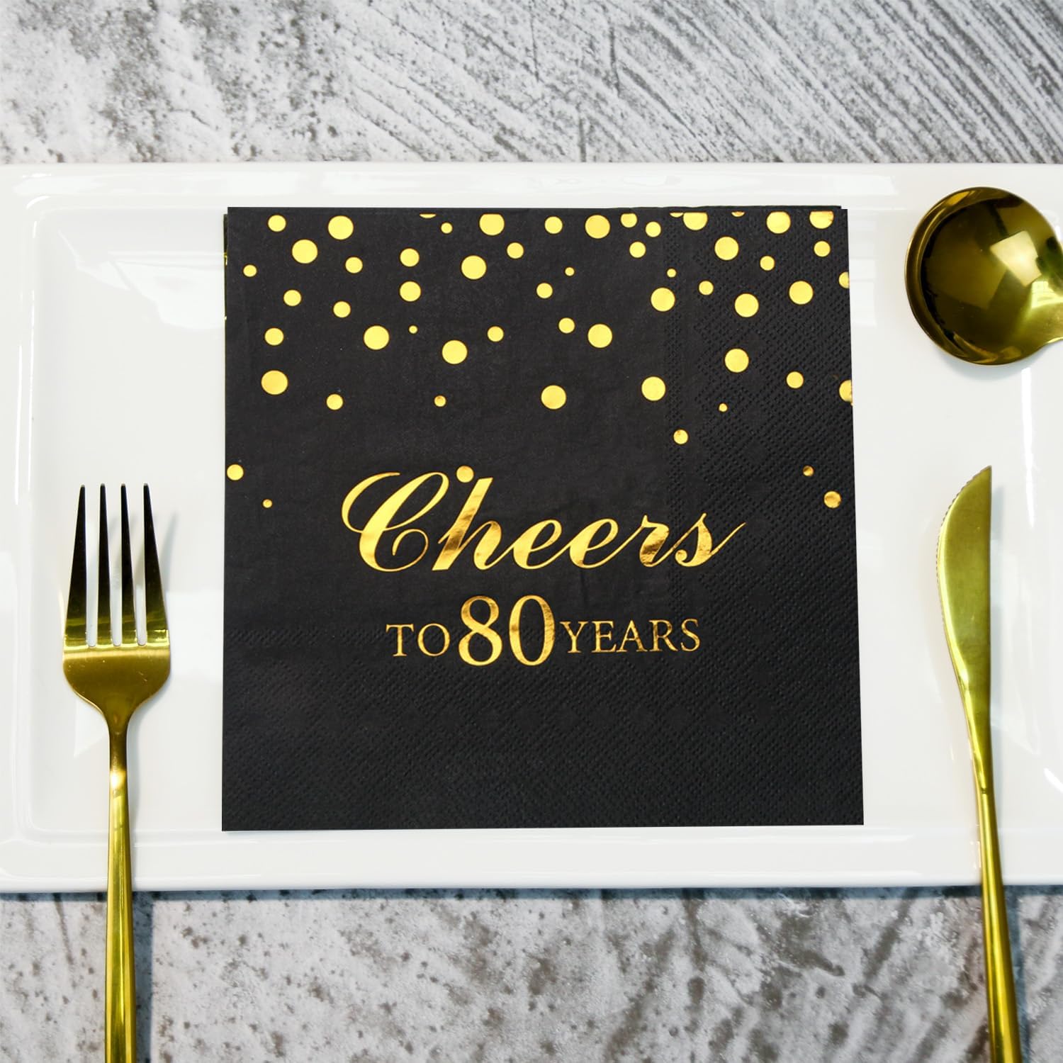 Pandecor Birthday Party Plates and Napkins Party Supplies,Disposable Birthday Party Decorations Set Serve up to 20 Guests (80 years old)