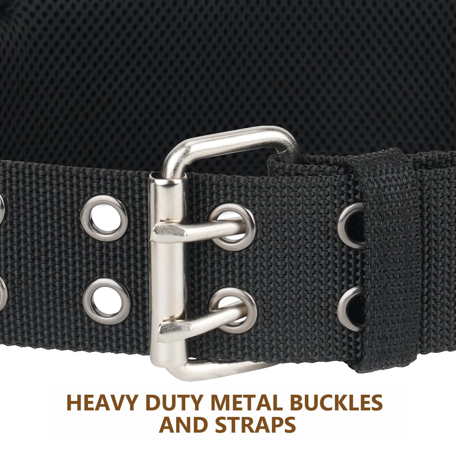 Padded Tool Belt,4-Inch Heavy Duty Tool Belts for Men with 4 Suspenders Ring,Work Belts for Electrician,Carpenter,Construction,Utility Belt,Adjustable Waist 34''-40''(Pouch not Included)