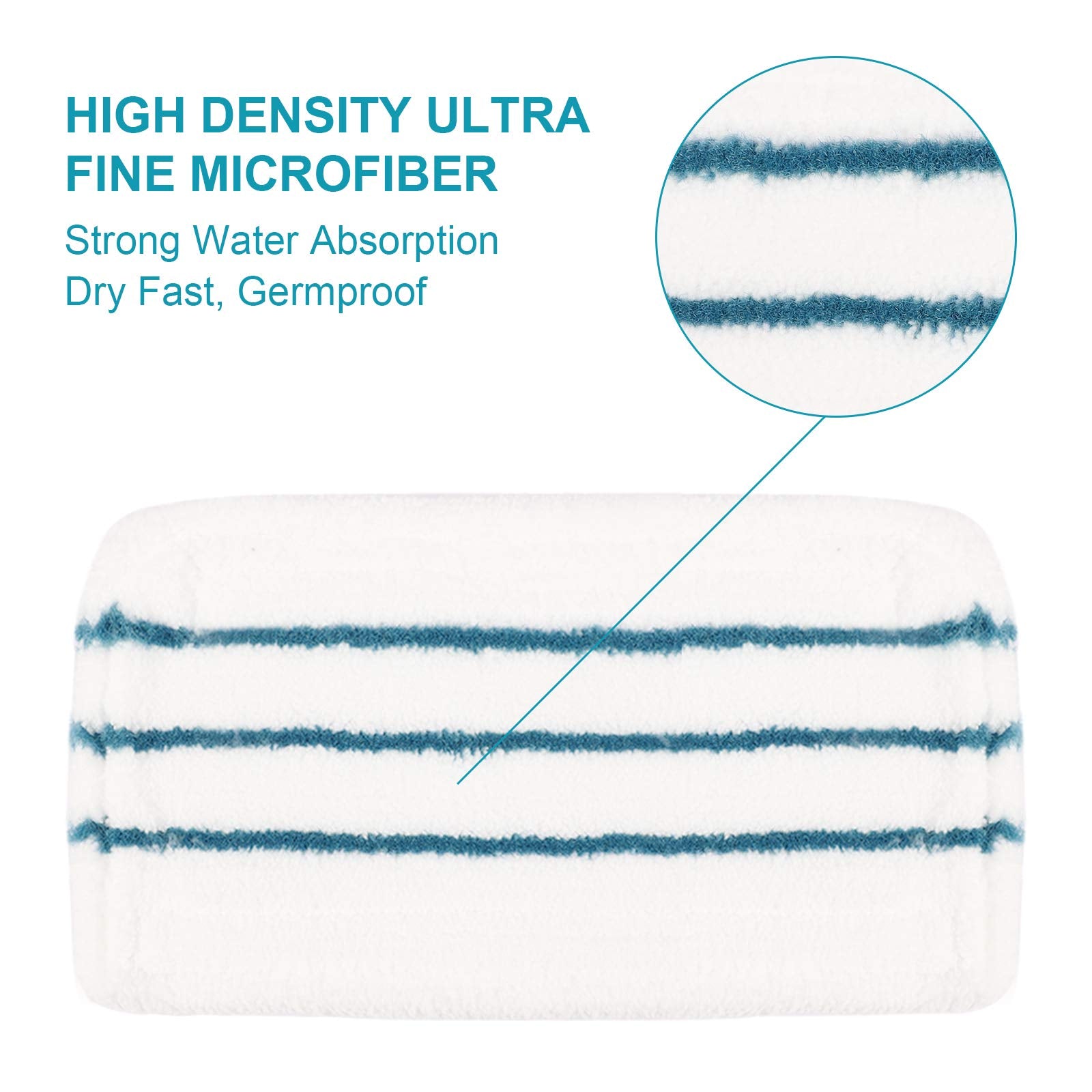 4 PCS Replacement Pads Accessories Compatible with Black+Decker Steam Mop SM1600, SM1610, SM1620, HSM13E1, HSMC1300FX, HSMC1321, HSMC1321APB, HSMC1361SGP, BDH1855SM, BDH1760SM, SMP20 Mop Pads