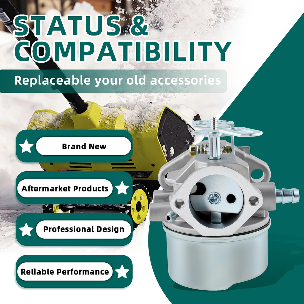 AUTOKAY 640349 Carburetor Compatible with Tecumseh 8HP 9HP 10HP Snow Blower HMSK80 HMSK85 HMSK90 LH318A LH358SA Replaces 640052 640054 640058 640058A