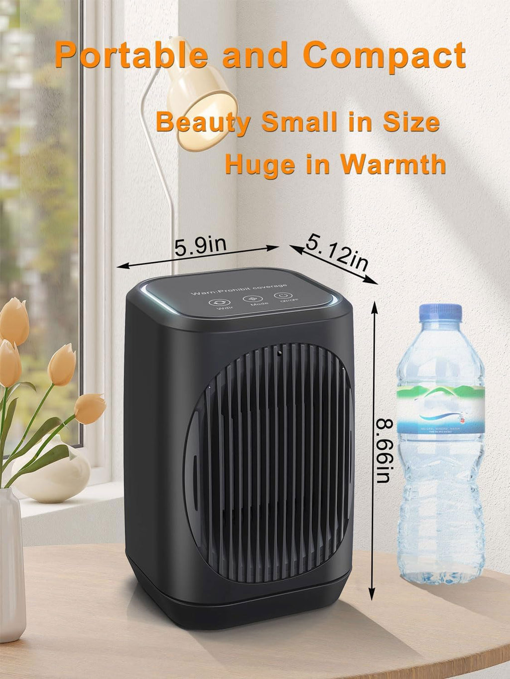 iFeiFan Indoor Electric Space Heater, 1500W Portable Electric Heaters with Overheating Protection, 3 Modes, 70° Oscillation, Remote, PTC Ceramic Fast Safety Small Heater (Black)