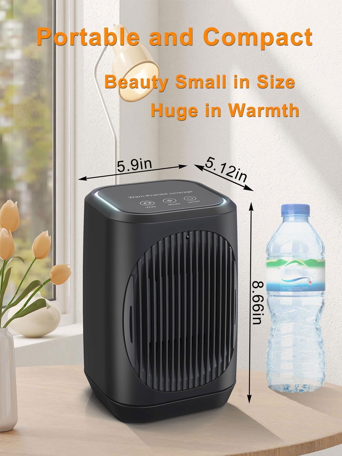 iFeiFan Indoor Electric Space Heater, 1500W Portable Electric Heaters with Overheating Protection, 3 Modes, 70° Oscillation, Remote, PTC Ceramic Fast Safety Small Heater (Black)