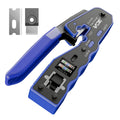 VCE RJ45 Crimper Pass Through, Ethernet Crimping Tool for Cat6 Cat7 Cat5 End Pass-Thru Connector, Support Stripping & Cutting