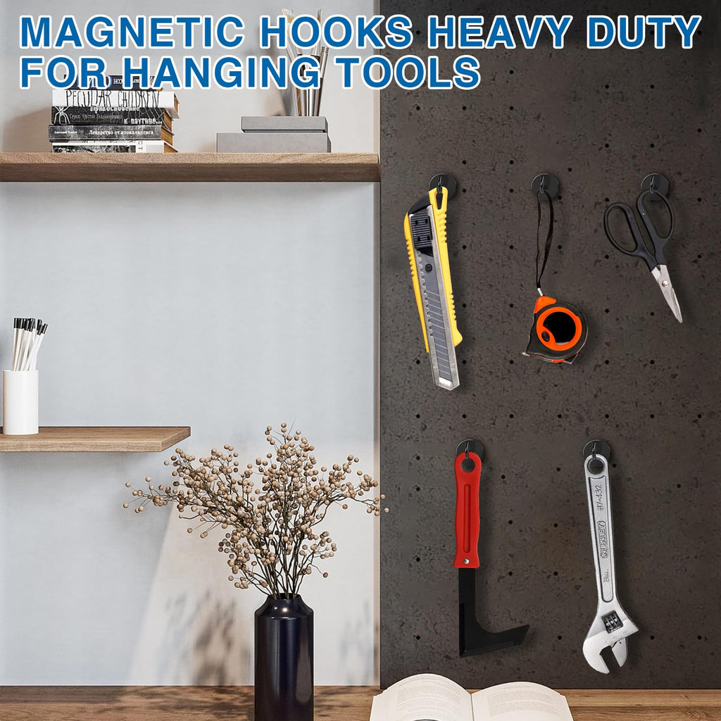 LOVIMAG Magnet Hooks for Cruise Cabin, 80lbs Cruise Door Magnets with Epoxy Coating, Cruise Must Haves for Travel, Magnets with Hooks for Refrigerator, Hanging, Locker, Kitchen-12 Pcs
