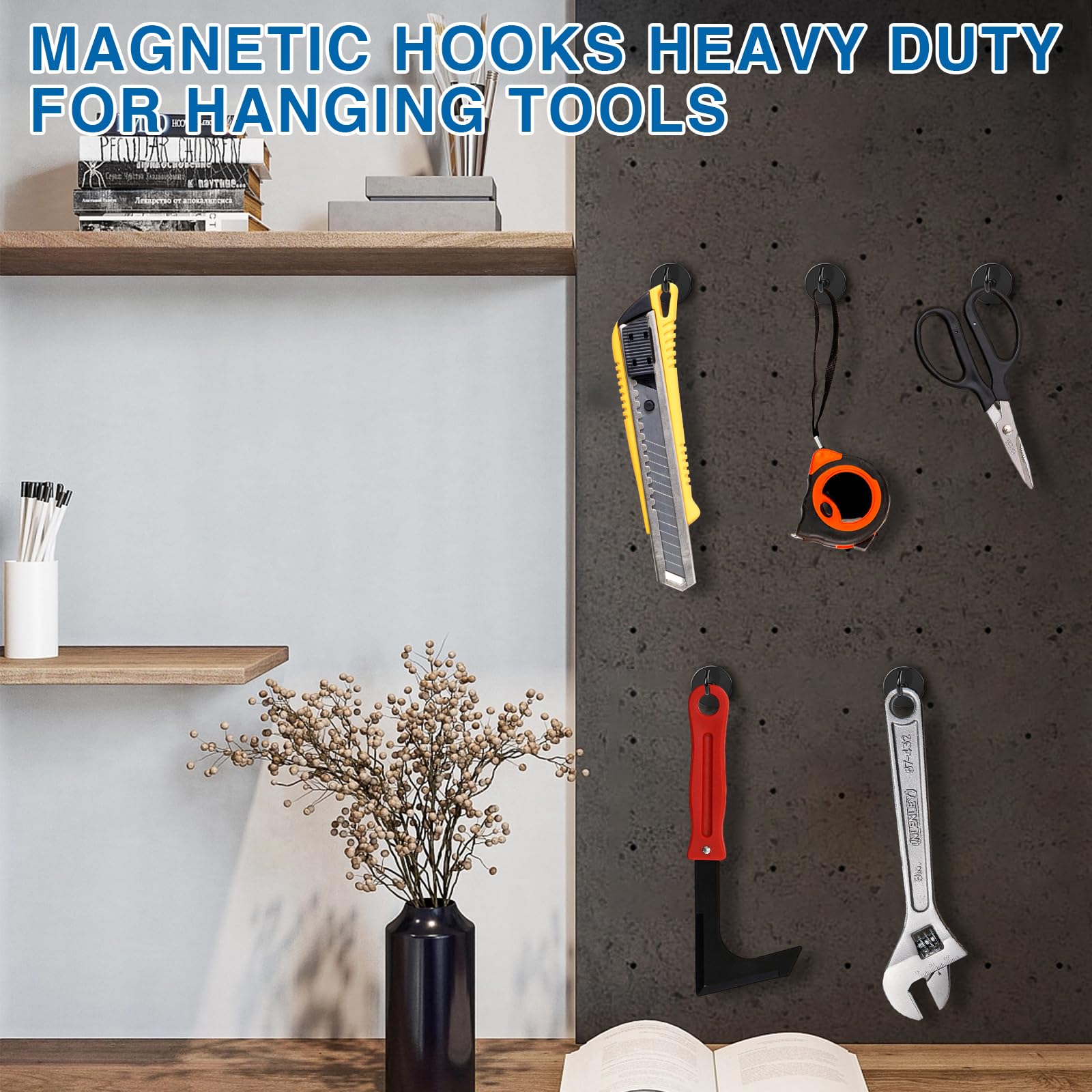 LOVIMAG Magnet Hooks for Cruise Cabin, 80lbs Cruise Door Magnets with Epoxy Coating, Cruise Must Haves for Travel, Magnets with Hooks for Refrigerator, Hanging, Locker, Kitchen-12 Pcs