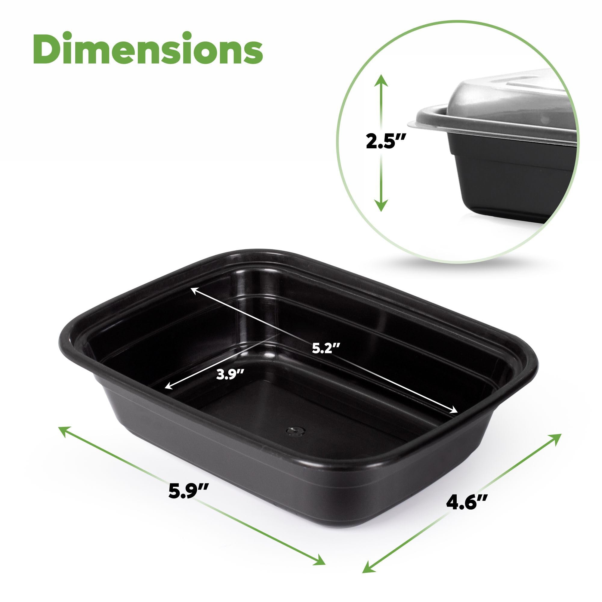 Gusto[12 oz -50 Count] 1 Compartment Meal Prep Containers Reusable, Microwaveable, Dishwasher and Freezer Safe, BPA-Free, Portion Control and Convenience Food Storage with Lids -Formerly Comfy Package