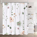 XZTXBest Boho Shower Curtain, Sage Green Beige Flower Bath Curtain for Bathroom, Modern Minimalist White Bathroom Curtain, Mildew Resistant, Weighted Hem, Waterproof Fabric with 12 Hooks 72x72 Inches