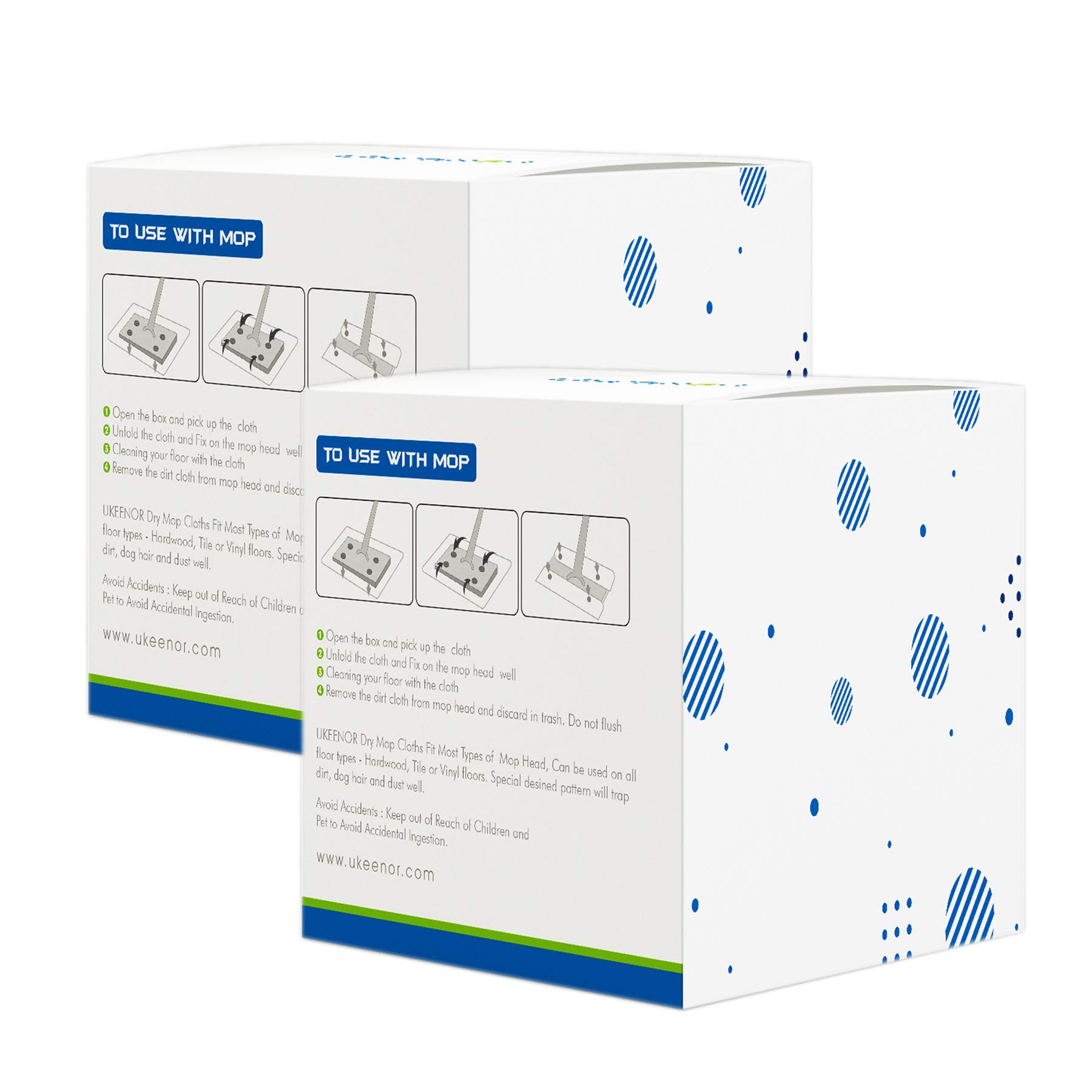 UCLEAN Dry Mop Refills Sweeper Disposable Dusting Cloths for Floor Cleaning - Electrostatic Mop Pads 160 Count 7.9"x11.6"